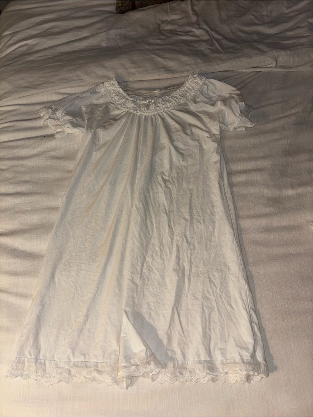 White Ruffled night gown